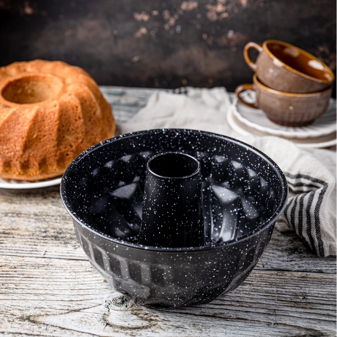 Forma, metalowa, okrągła z dziurką, z powłoką nieprzywieralną, czarna, średnica 22 cm, Klausberg, KB-7839 — zdjęcie 14