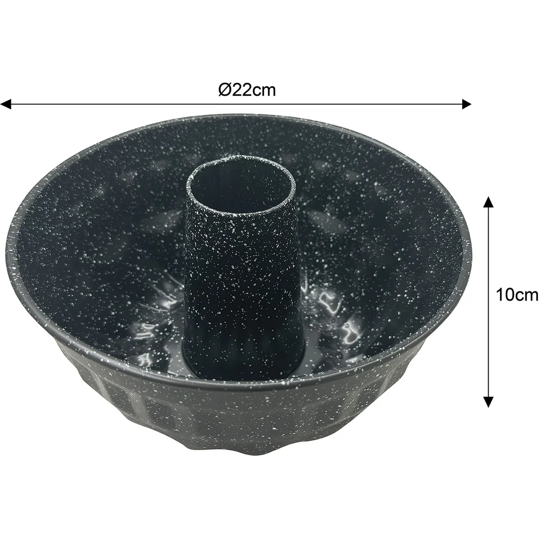 Forma, metalowa, okrągła z dziurką, z powłoką nieprzywieralną, czarna, średnica 22 cm, Klausberg, KB-7839 — zdjęcie 16
