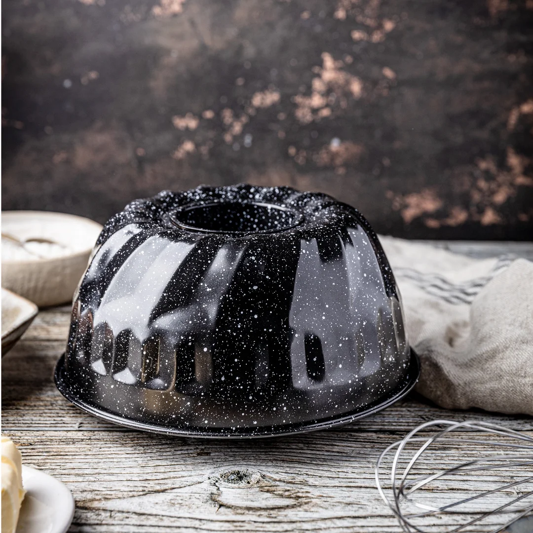 Forma, metalowa, okrągła z dziurką, z powłoką nieprzywieralną, czarna, średnica 22 cm, Klausberg, KB-7839 — zdjęcie 8