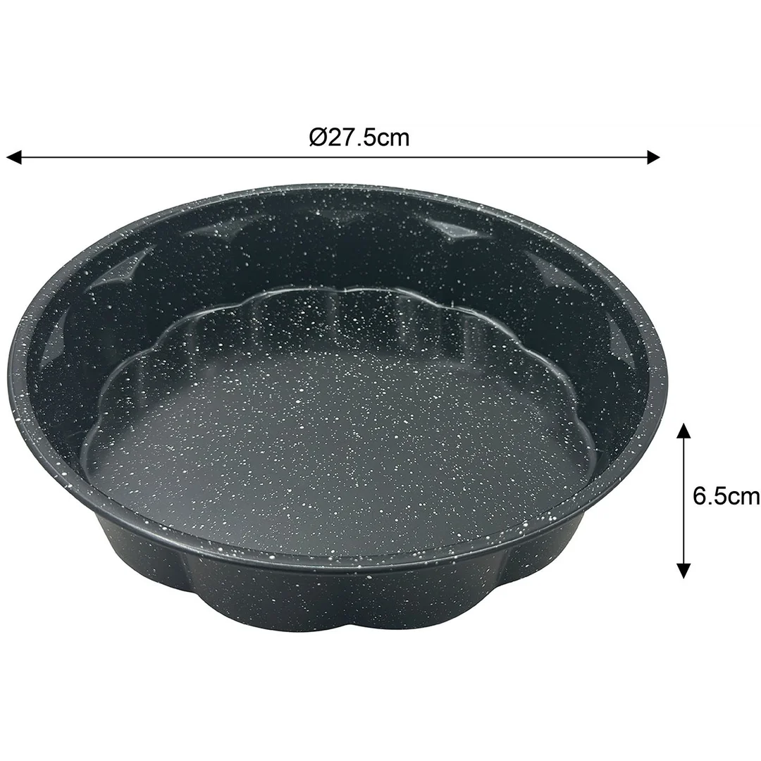 Forma, okrągłą, metalowa, z powłoką nieprzywieralną, czarna, średnica 27,5 cm, Klausberg, KB-7838 — zdjęcie 9