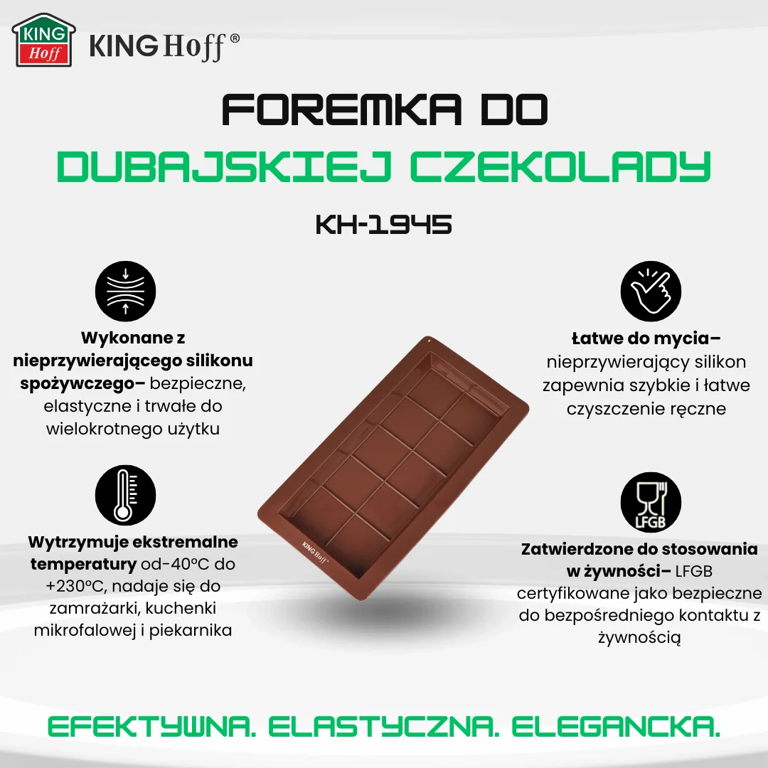 Forma silikonowa do czekolady Dubajskiej, 25x13,5 cm, KINGHoff, KH-1945 — zdjęcie 4