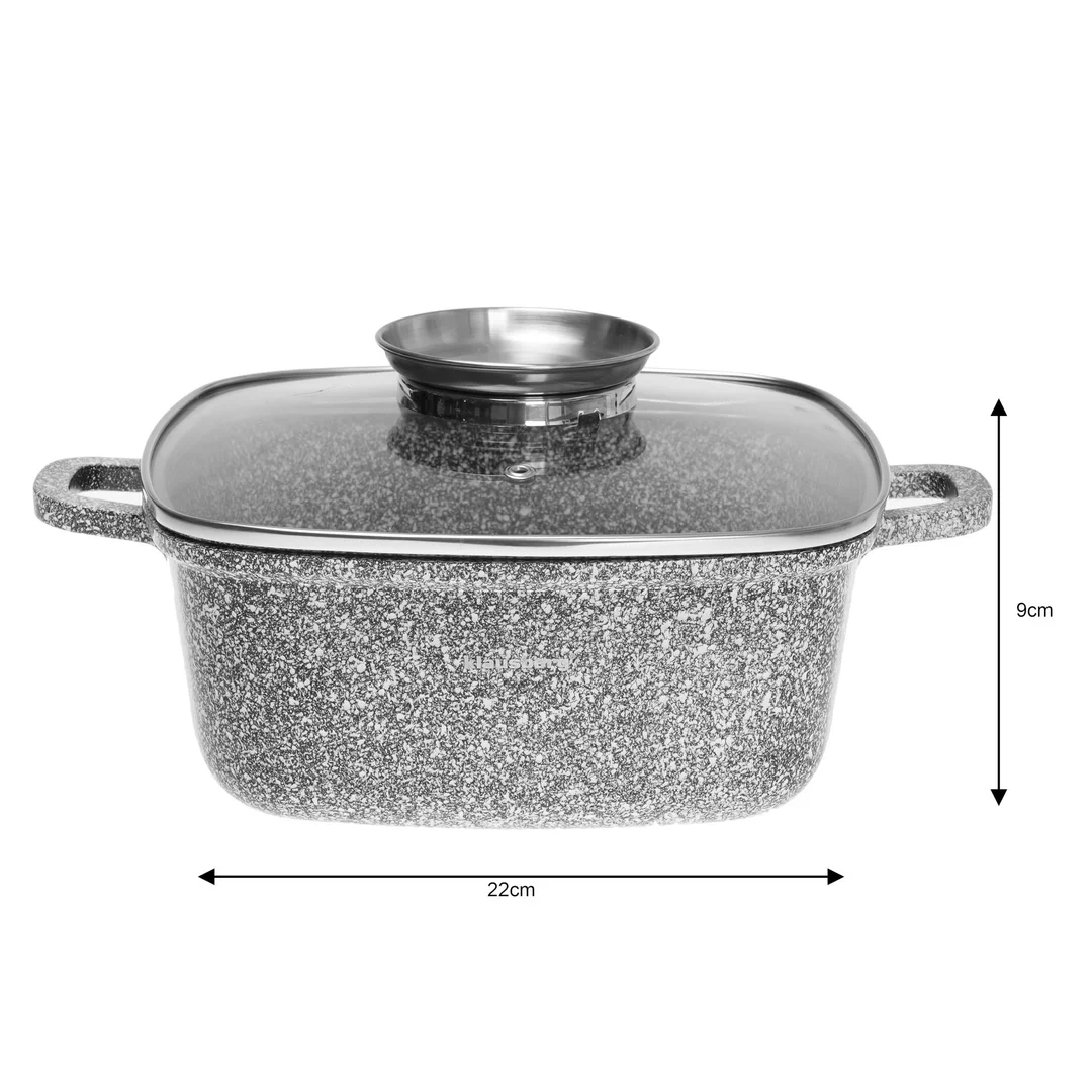 Garnek aluminium, szary marmurek 22x22cm 3,7l Klausberg — zdjęcie 4