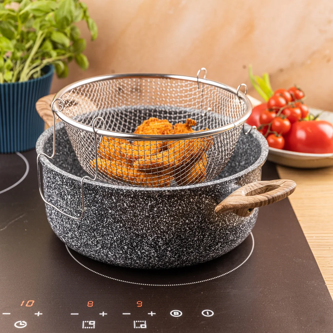 Garnek do frytek 24 cm / 4 L z koszykiem i pokrywką, KINGHoff KH-1985 — zdjęcie 5