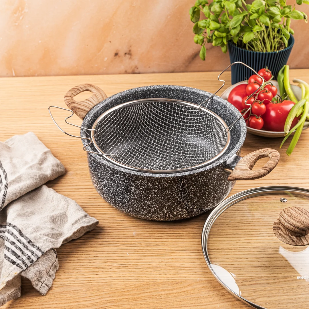 Garnek do frytek 24 cm / 4 L z koszykiem i pokrywką, KINGHoff KH-1985 — zdjęcie 11