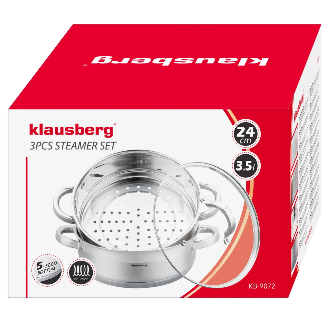 Garnek do gotowania na parze, 24cm, 3,5L Klausberg, KB-9072 — zdjęcie 6