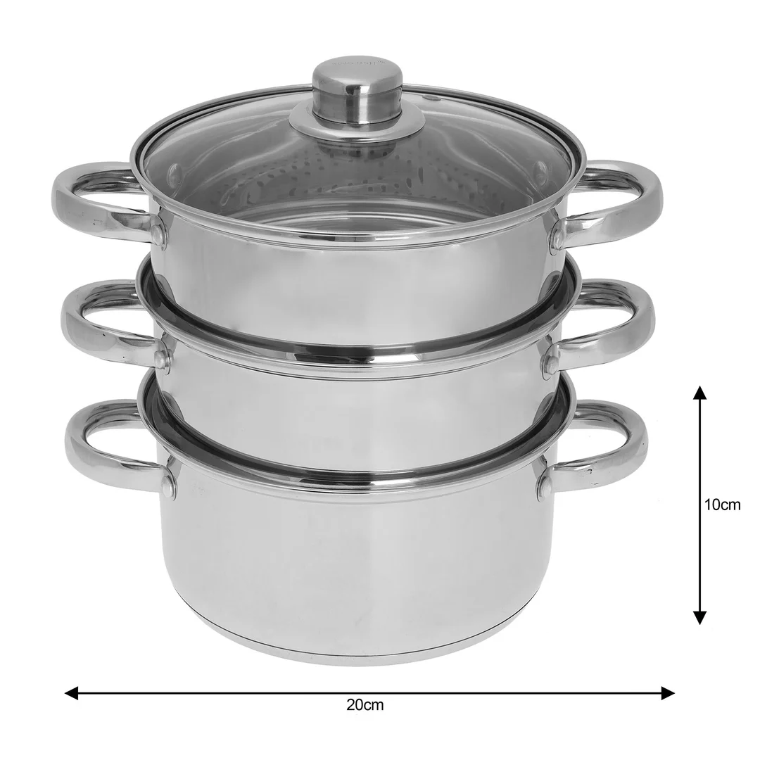 Garnek do gotowania na parze, stal zestaw 4 elementy Ø20cm 3,1l Kinghoff — zdjęcie 3
