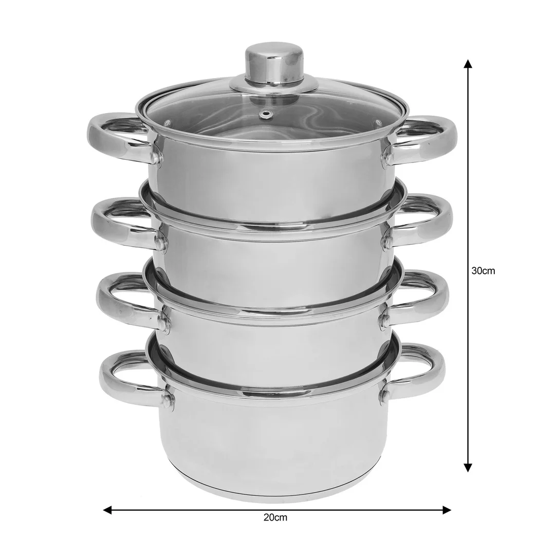 Garnek do gotowania na parze, stal zestaw 5 elementów Ø18cm 2,5l Kinghoff — zdjęcie 3