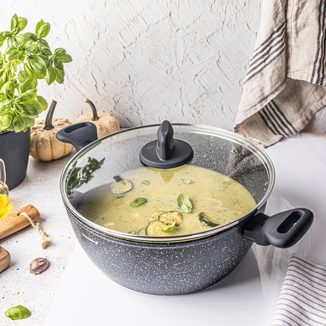 Garnek, kolor czarny-marmurek, Ø28cm, 5,71L Klausberg — zdjęcie 5