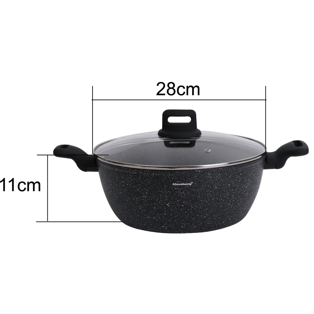 Garnek, kolor czarny-marmurek, Ø28cm, 5,71L Klausberg — zdjęcie 7