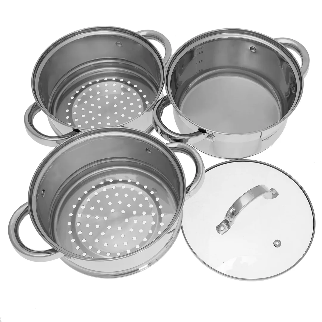 Garnek na parę stal, zestaw 4 elementy Ø18cm Klausberg — zdjęcie 4