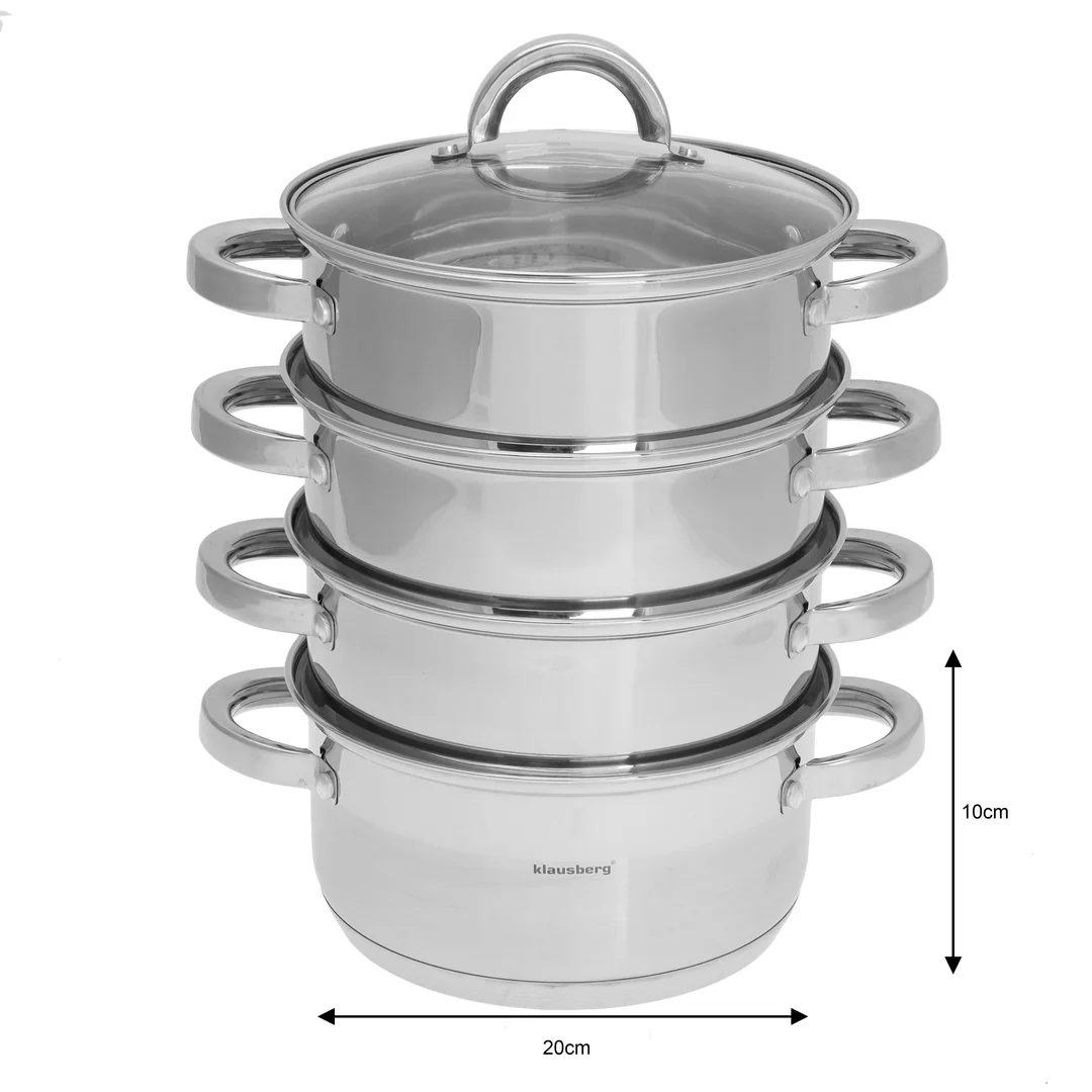 Garnek na parę stal, zestaw 5 elementów Ø20cm Klausberg — zdjęcie 3