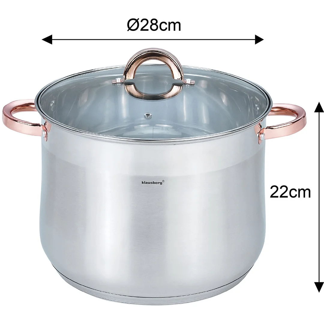 Garnek stalowy z pokrywą, 13L, Ø28cm, Klausberg, KB-7795 — zdjęcie 2