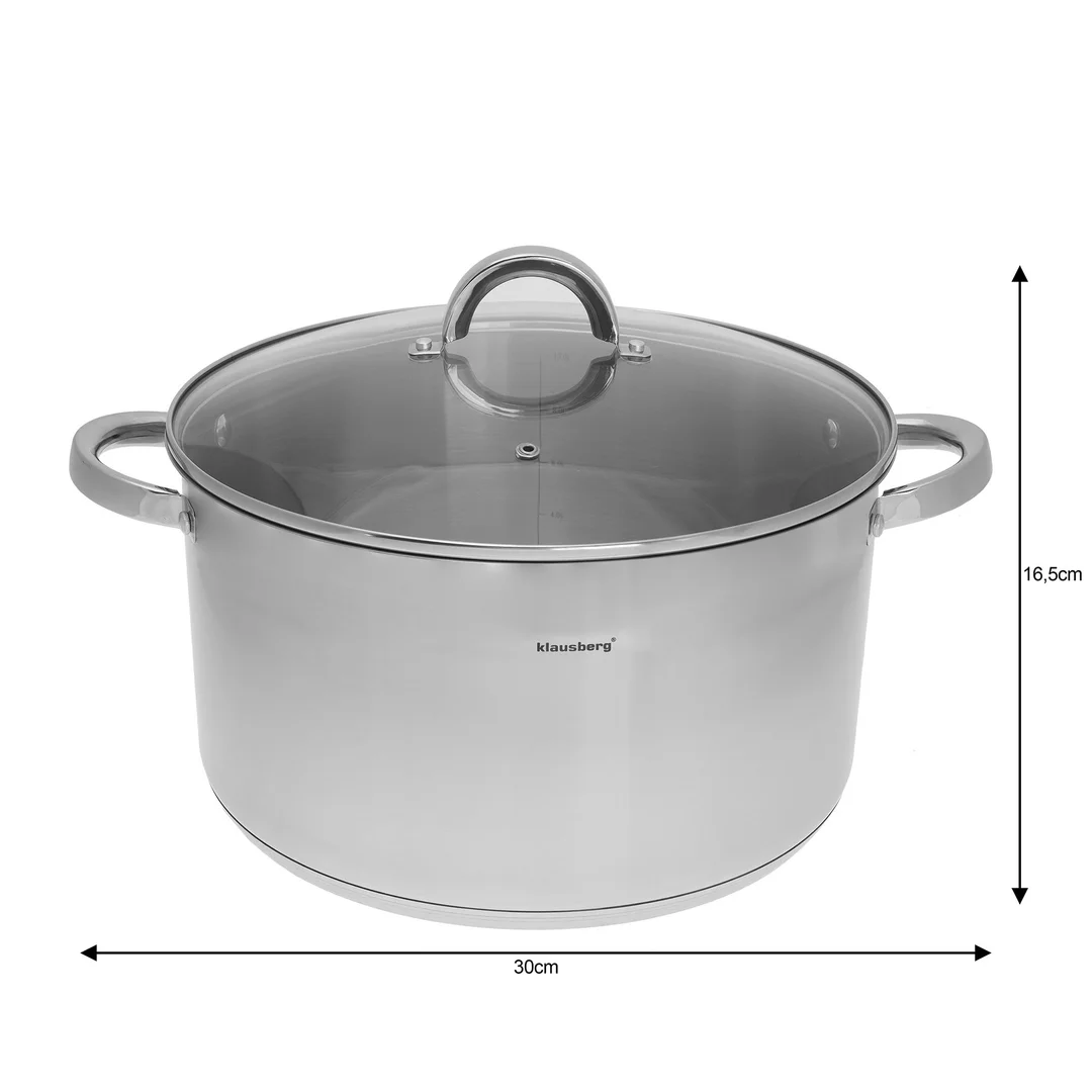 Garnek z pokrywą 11,5l, Ø30cm, stal Klausberg — zdjęcie 5