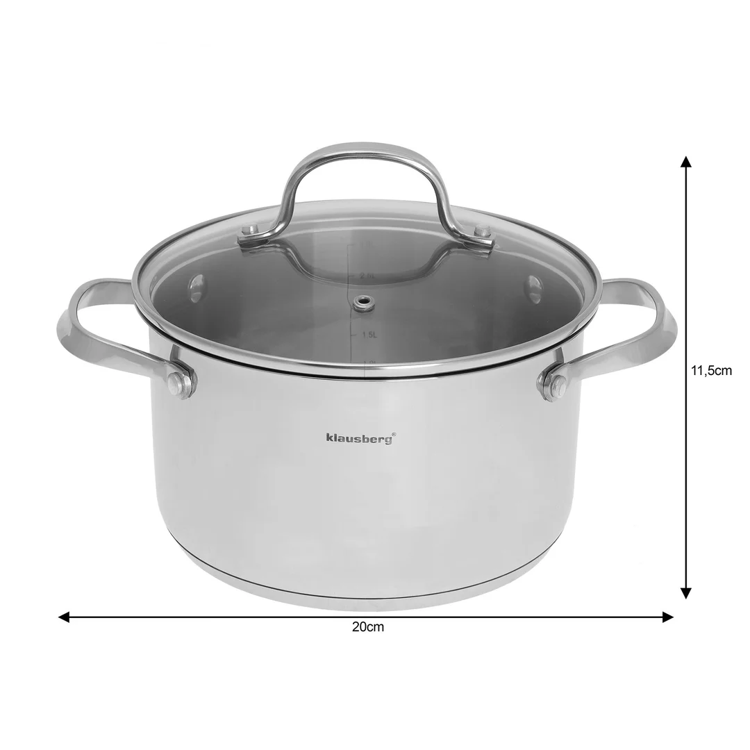 Garnek z pokrywą stal, Ø20cm 3,3l Klausberg — zdjęcie 3