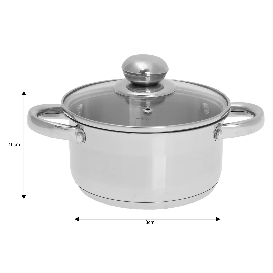 Garnek z pokrywką, stal Ø16cm 1,5l Kinghoff — zdjęcie 4