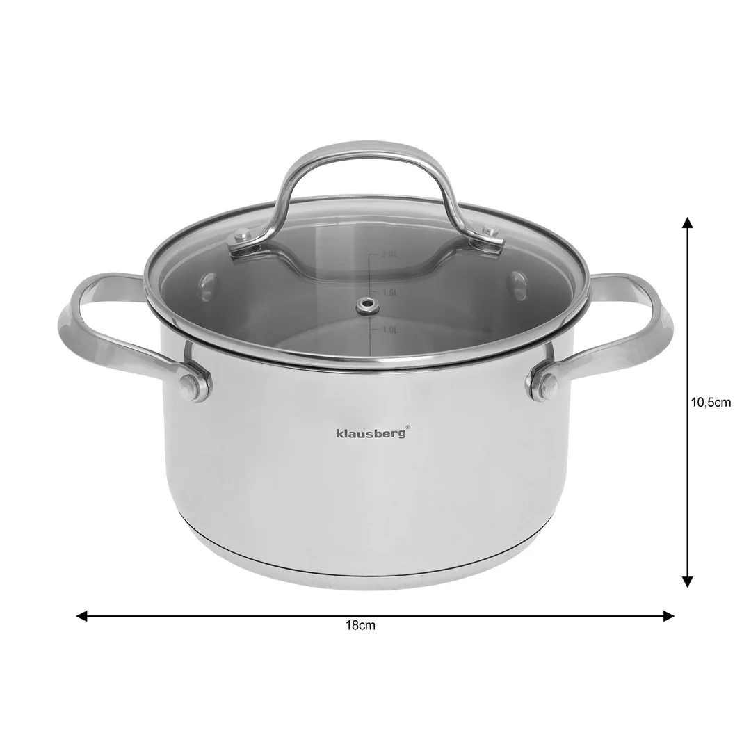 Garnek z pokrywką stal, Ø18cm 2,5l Klausberg — zdjęcie 2