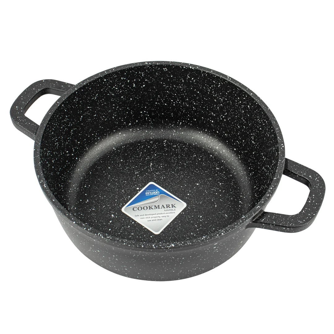 Garnek z powłoka marmurkową, Ø16cm 1,3l czarny Kinghoff — zdjęcie 4