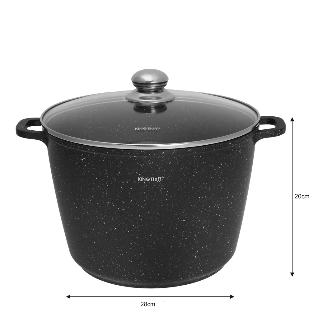 Garnek z powłoka marmurkową, Ø28cm 10l czarny Kinghoff — zdjęcie 4