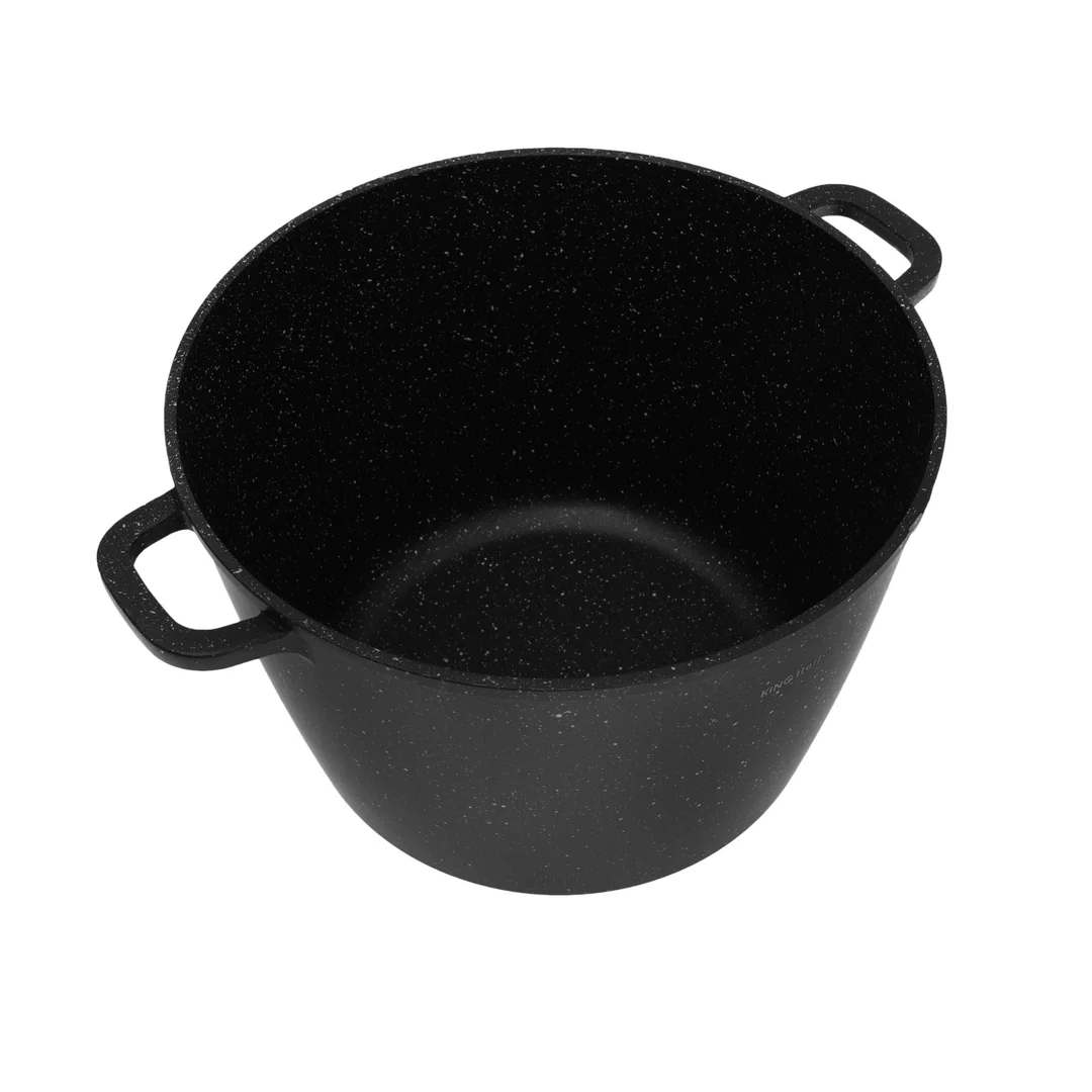 Garnek z powłoka marmurkową, Ø28cm 10l czarny Kinghoff — zdjęcie 5