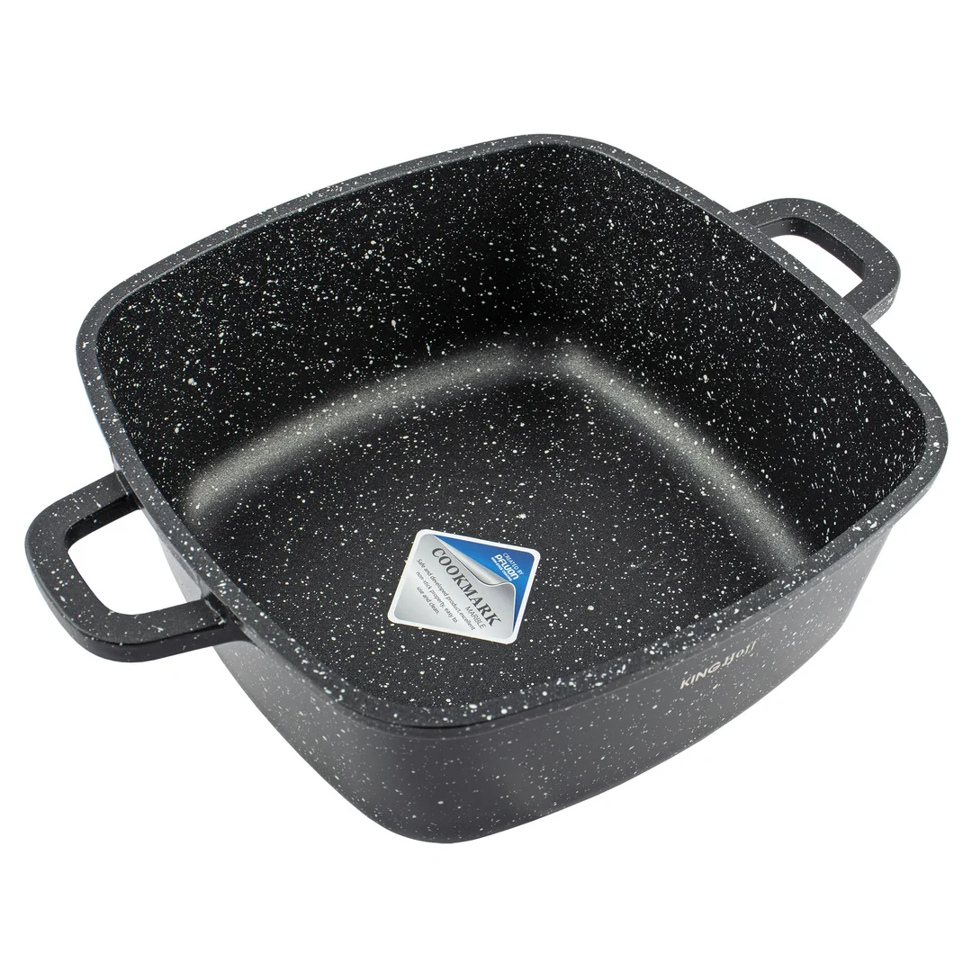 Garnek z powłoka marmurkową, 3,7l czarny Kinghoff — zdjęcie 3