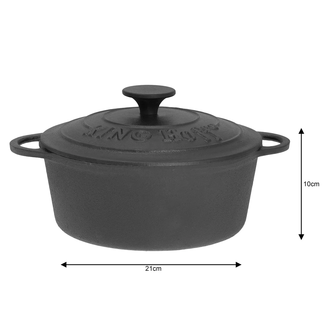Garnek, żeliwo, Ø21cm 2,4l, czarny Kinghoff — zdjęcie 3