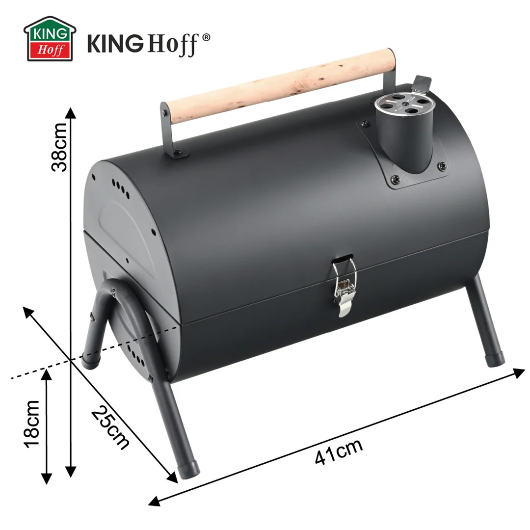 Grill ogrodowy, węglowy, przenośny, turystyczny, KINGHoff — zdjęcie 13