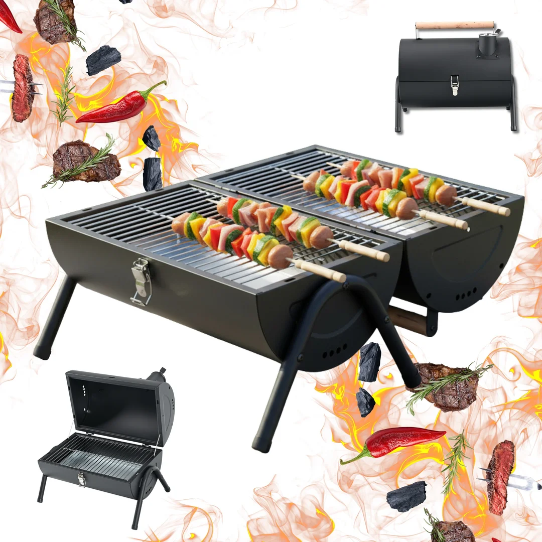 Grill ogrodowy, węglowy, przenośny, turystyczny, KINGHoff — zdjęcie 14