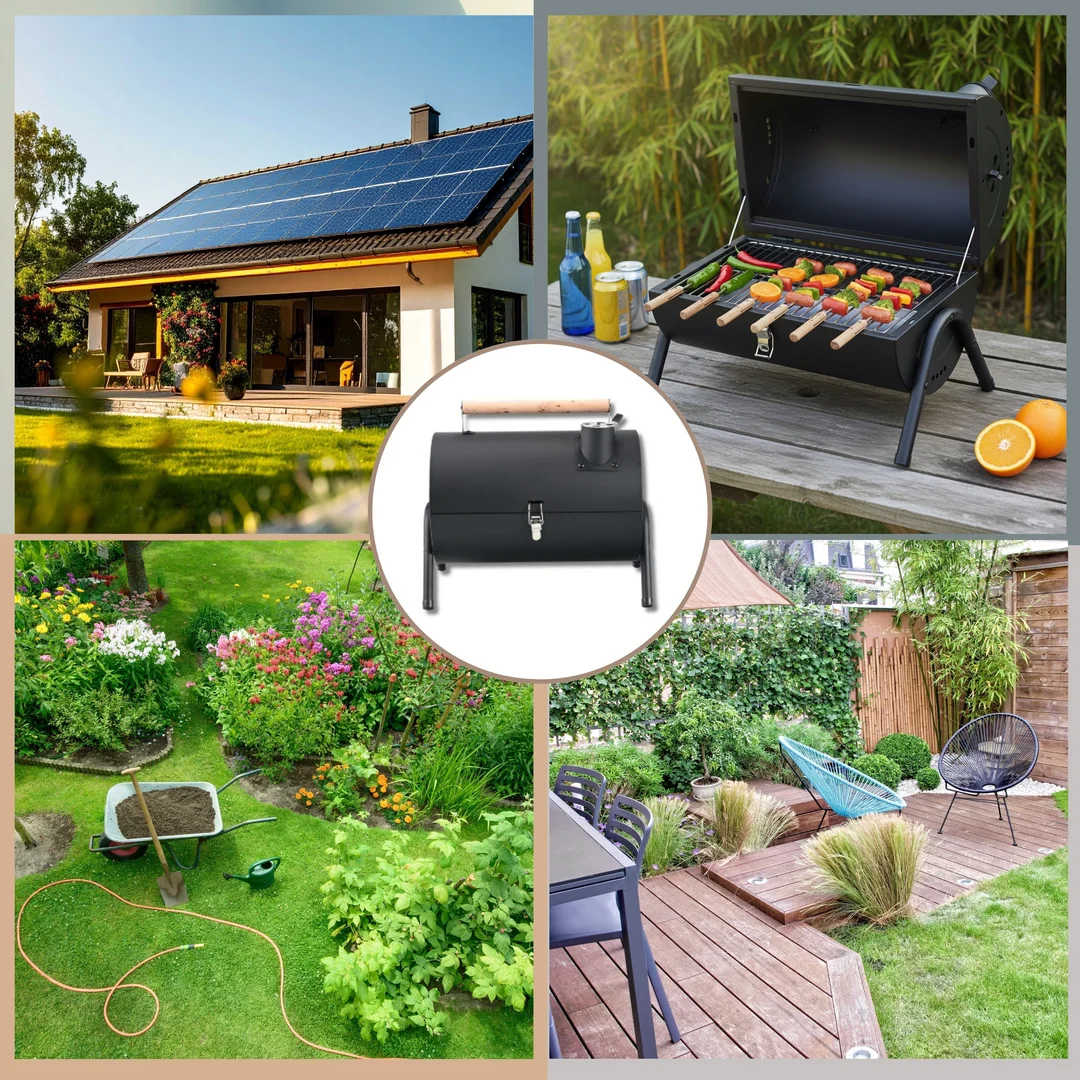 Grill ogrodowy, węglowy, przenośny, turystyczny, KINGHoff — zdjęcie 5