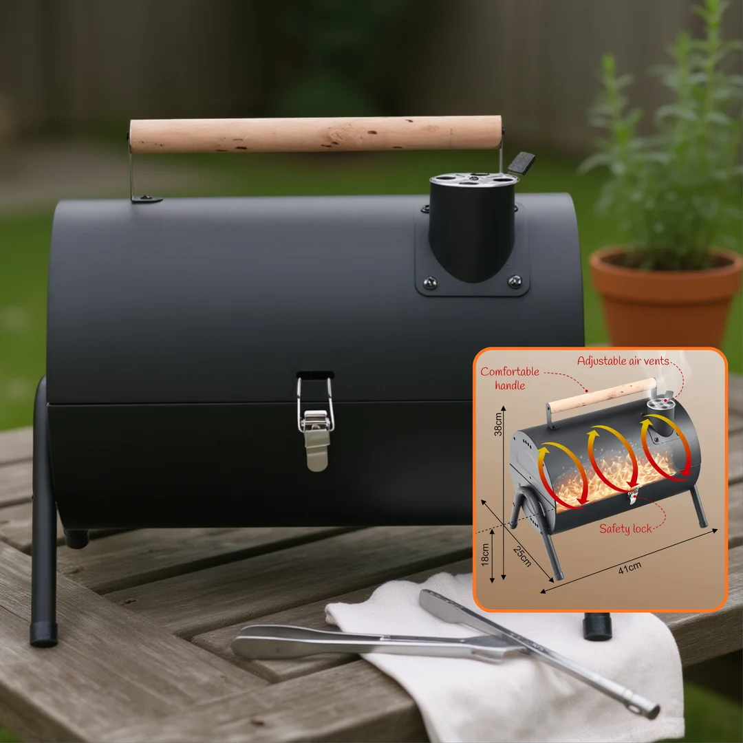Grill ogrodowy, węglowy, przenośny, turystyczny, KINGHoff — zdjęcie 8