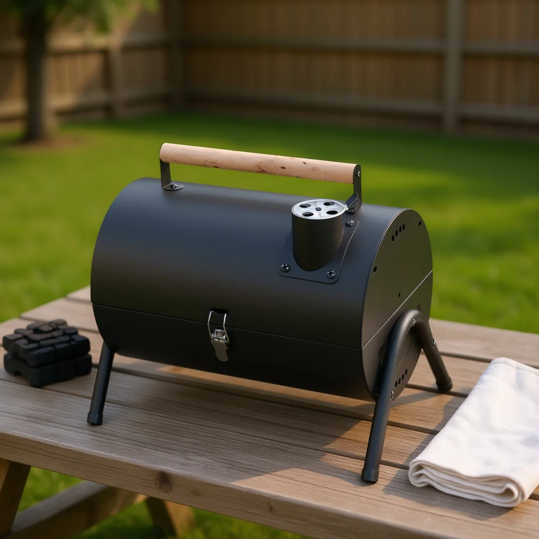 Grill ogrodowy, węglowy, przenośny, turystyczny, KINGHoff — zdjęcie 11