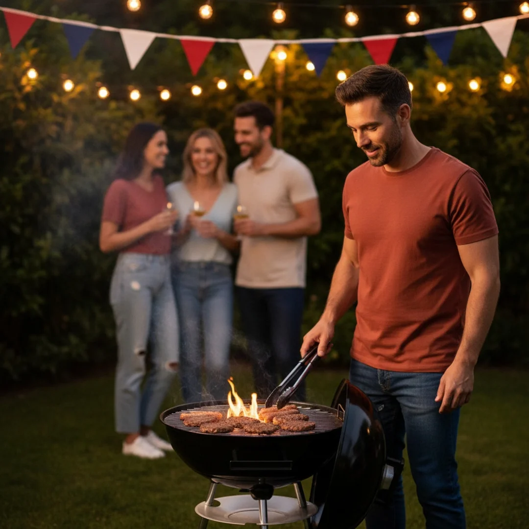 Grill węglowy ogrodowy, z pokrywą, na kółkach, KINGHOFF, KH-2033 — zdjęcie 10