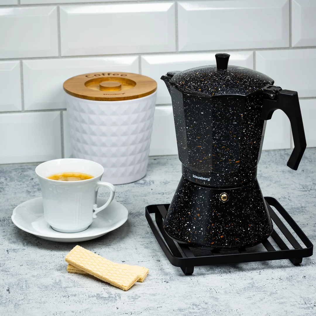 Kawiarka espresso, czarny marmurek 9 filiżanek Klausberg — zdjęcie 2