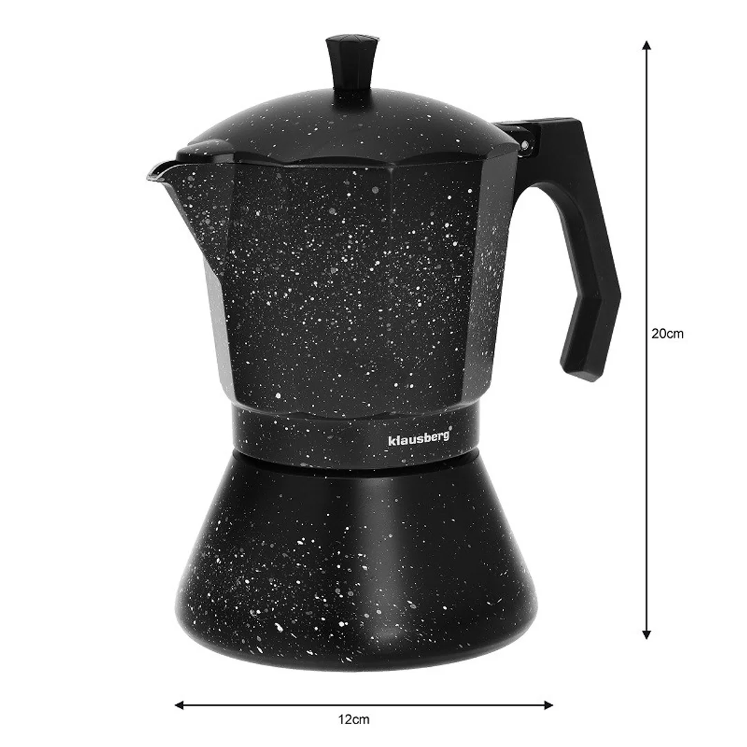 Kawiarka espresso, czarny marmurek 9 filiżanek Klausberg — zdjęcie 3