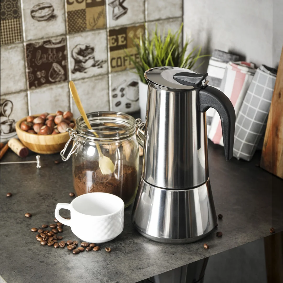 Kawiarka espresso, stal 6 filiżanek Kinghoff — zdjęcie 3
