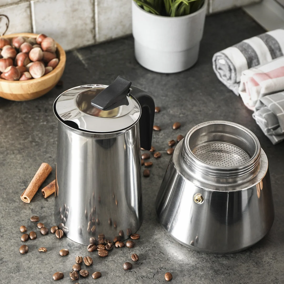 Kawiarka espresso, stal 6 filiżanek Kinghoff — zdjęcie 4