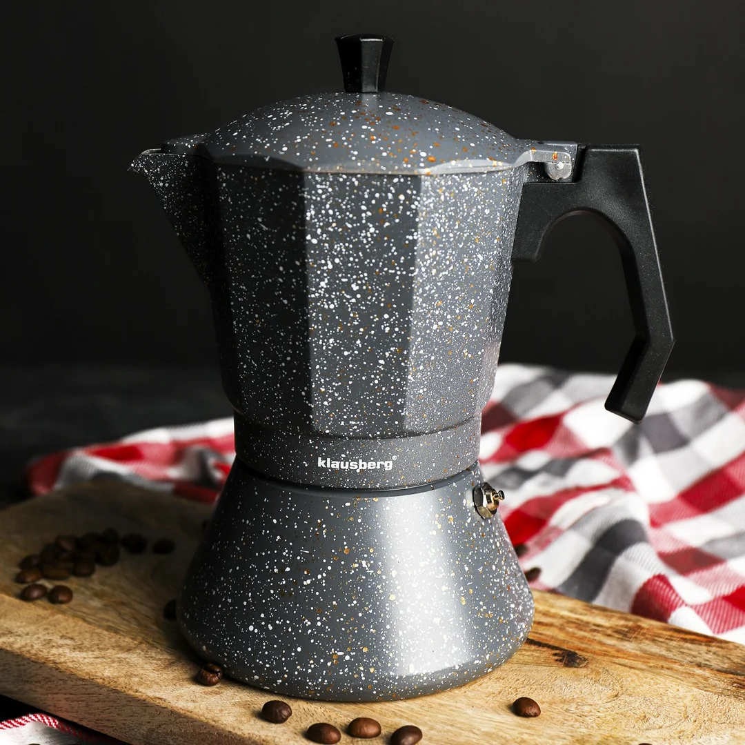 Kawiarka espresso, szary marmurek 12 filiżanek Klausberg — zdjęcie 4
