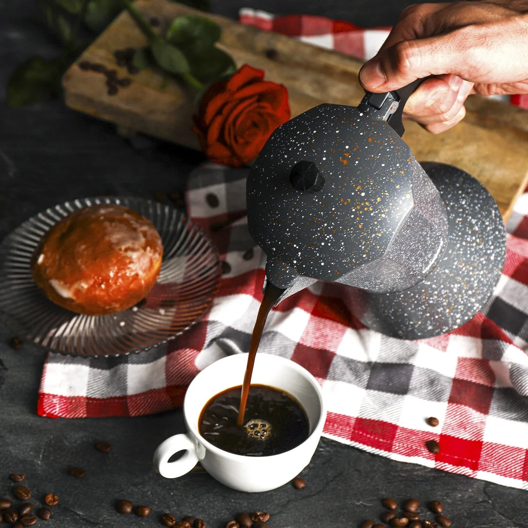 Kawiarka espresso, szary marmurek 12 filiżanek Klausberg — zdjęcie 5