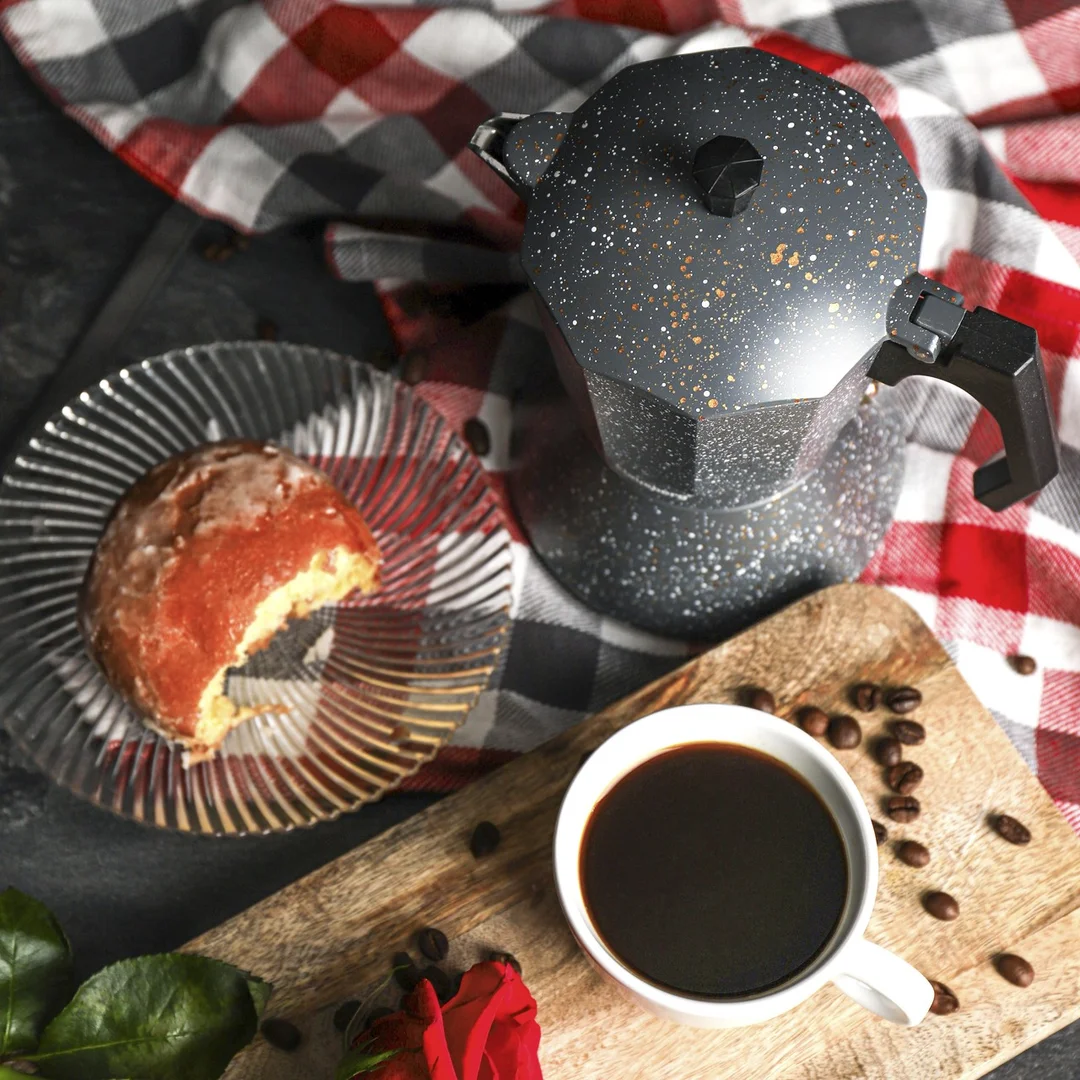 Kawiarka espresso, szary marmurek 12 filiżanek Klausberg — zdjęcie 6