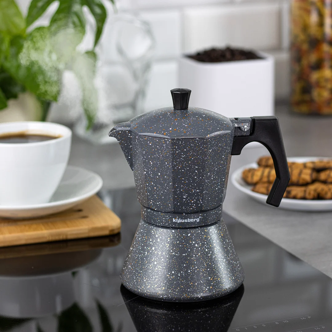 Kawiarka espresso, szary marmurek 12 filiżanek Klausberg — zdjęcie 8