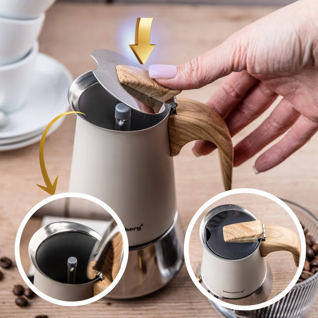 Kawiarka stalowa espresso, 200 ml, indukcja, Klausberg KB-7994 — zdjęcie 4