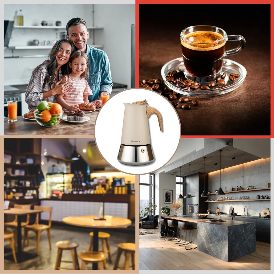 Kawiarka stalowa espresso, 200 ml, indukcja, Klausberg KB-7994 — zdjęcie 6