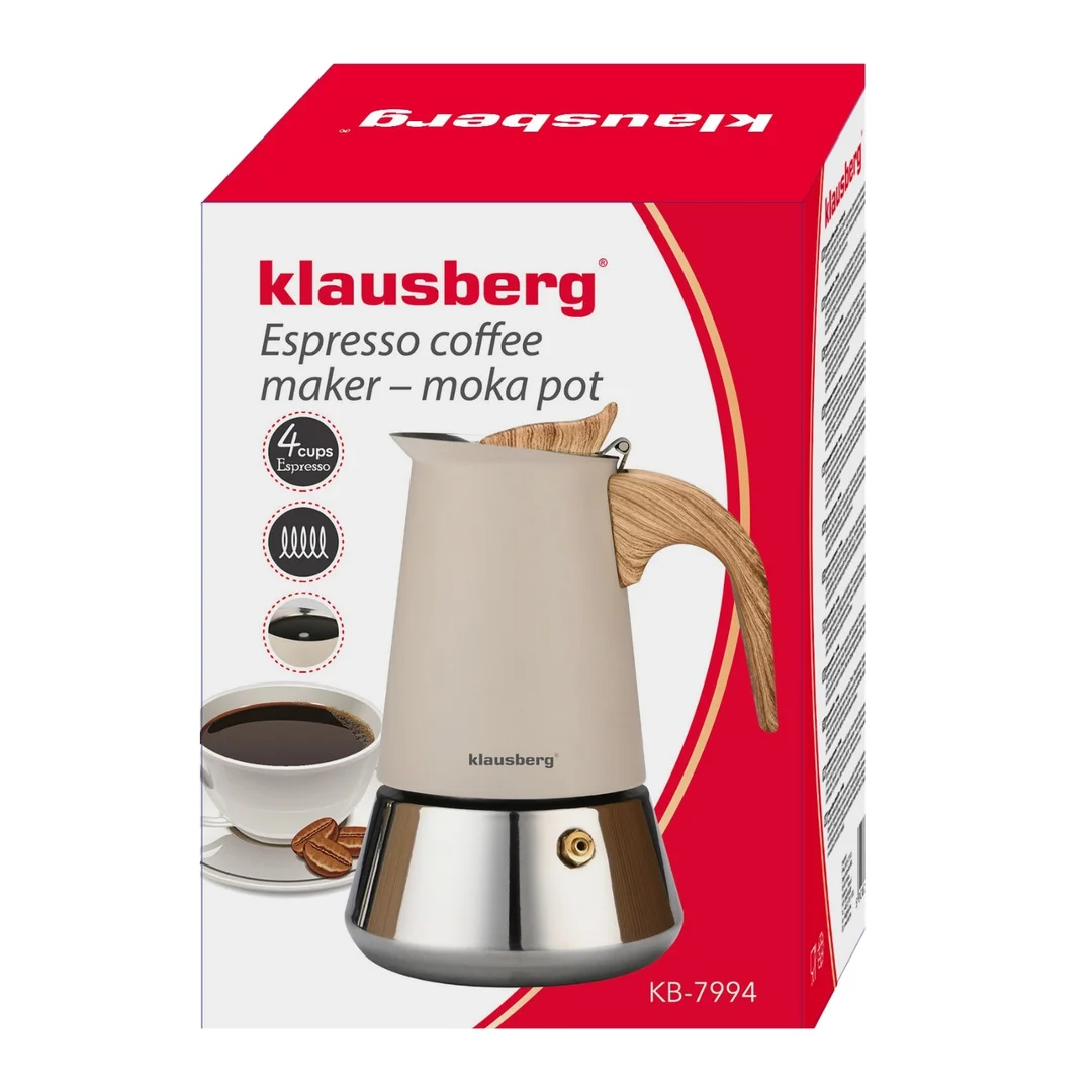 Kawiarka stalowa espresso, 200 ml, indukcja, Klausberg KB-7994 — zdjęcie 7