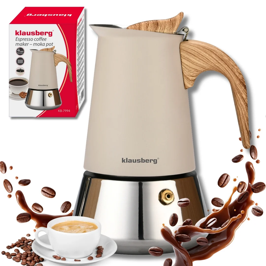 Kawiarka stalowa espresso, 200 ml, indukcja, Klausberg KB-7994 — zdjęcie 8