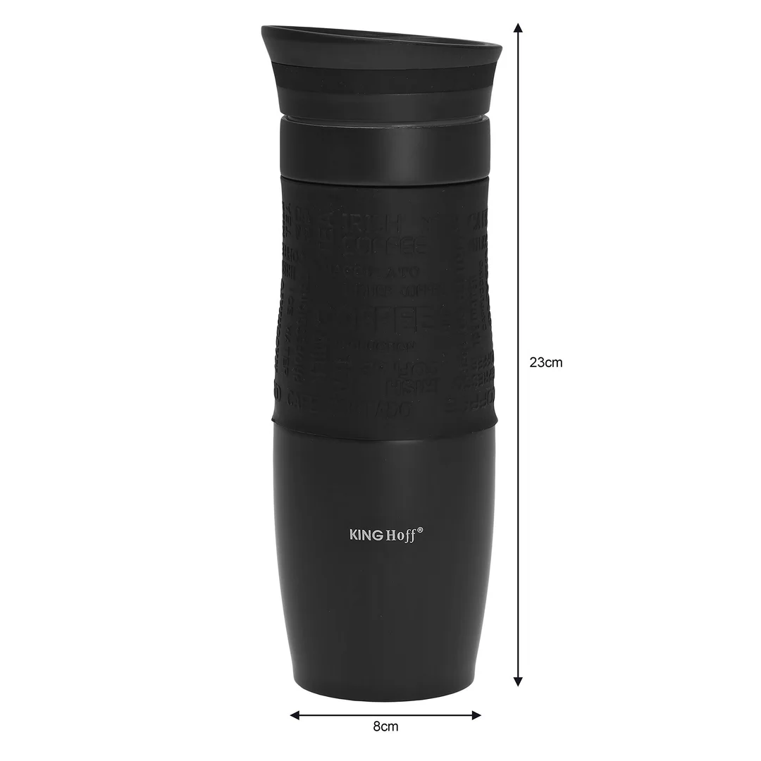 Kubek termiczny czarny 500ml Kinghoff — zdjęcie 3
