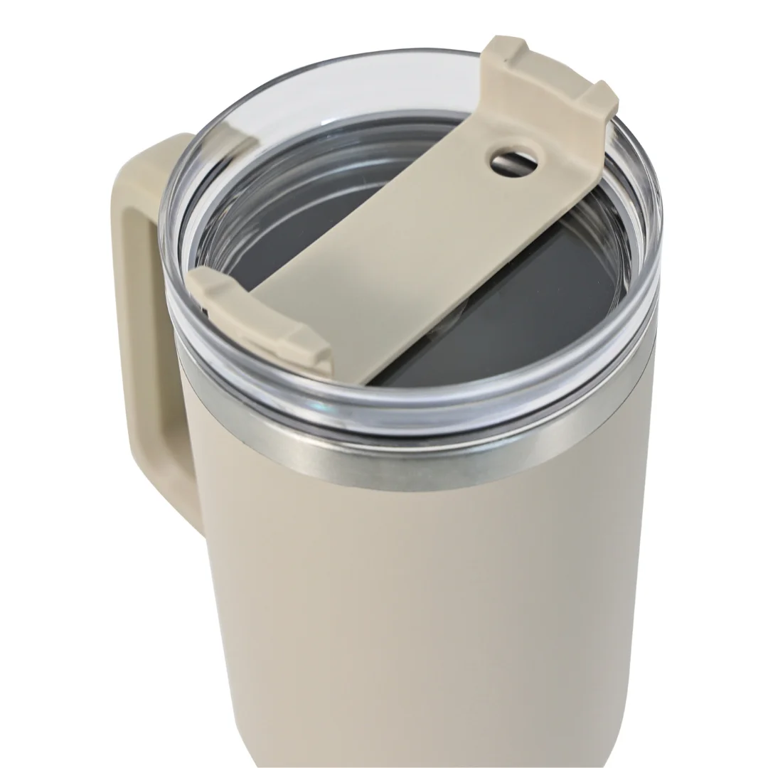 Kubek termiczny ze słomką, beżowy, 1100 ml, stal nierdzewna, Klausberg, KB-7944 — zdjęcie 12