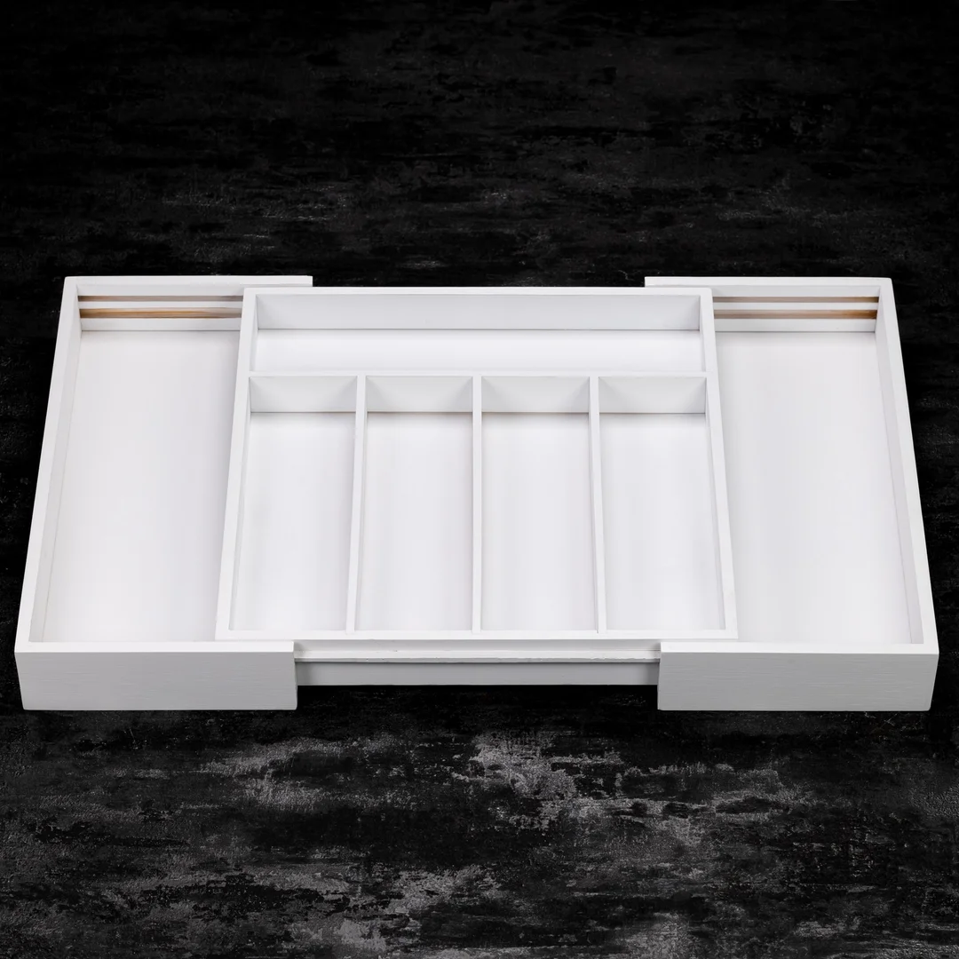 Organizer bambusowy do szuflady, biały, 52x31,5x5 KINGHoff — zdjęcie 5
