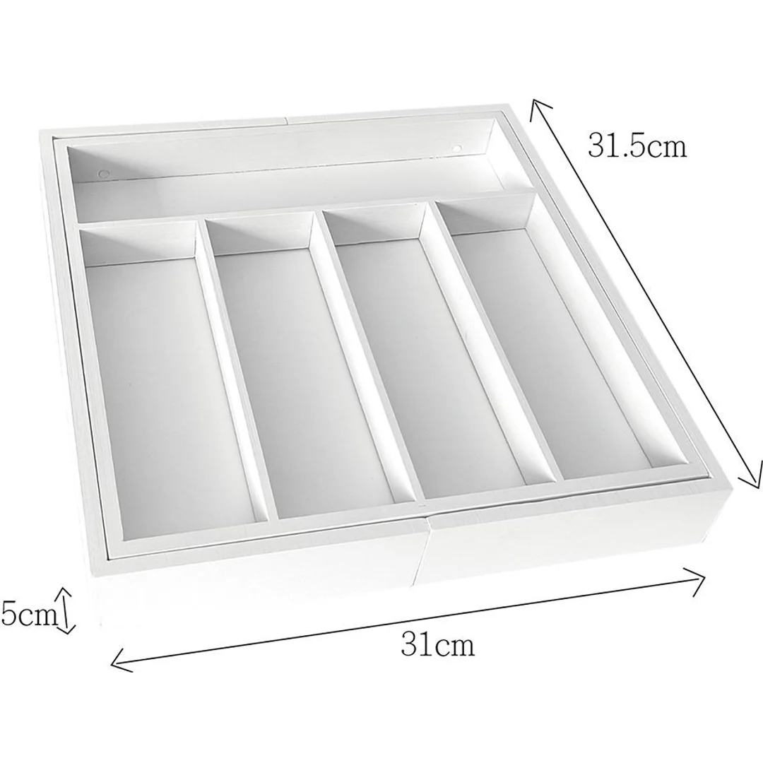 Organizer bambusowy do szuflady, biały, 52x31,5x5 KINGHoff — zdjęcie 8