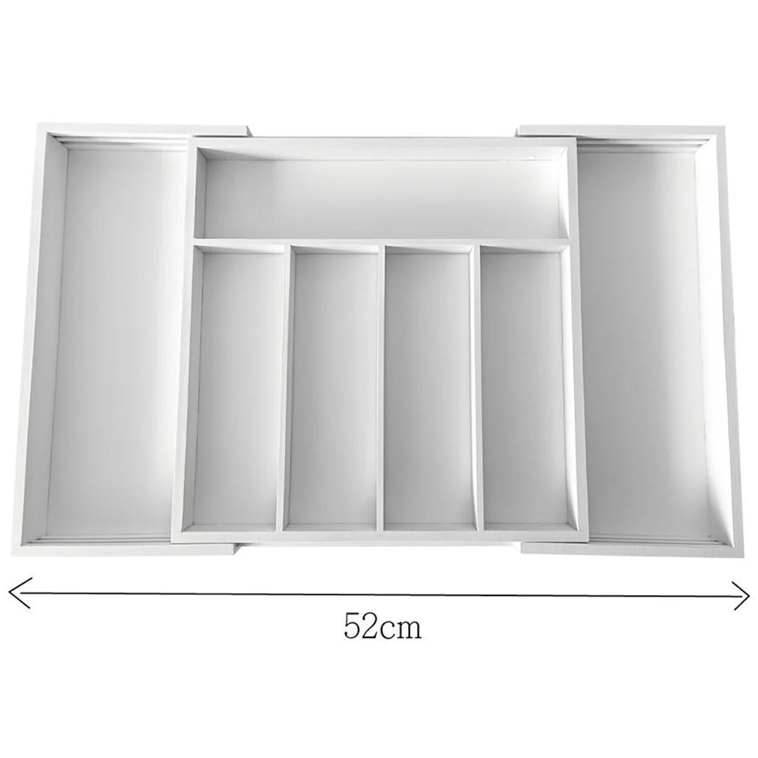 Organizer bambusowy do szuflady, biały, 52x31,5x5 KINGHoff — zdjęcie 9