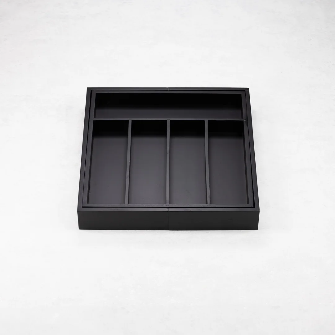 Organizer bambusowy do szuflady, czarny, 52x31,5x5 KINGHoff — zdjęcie 4