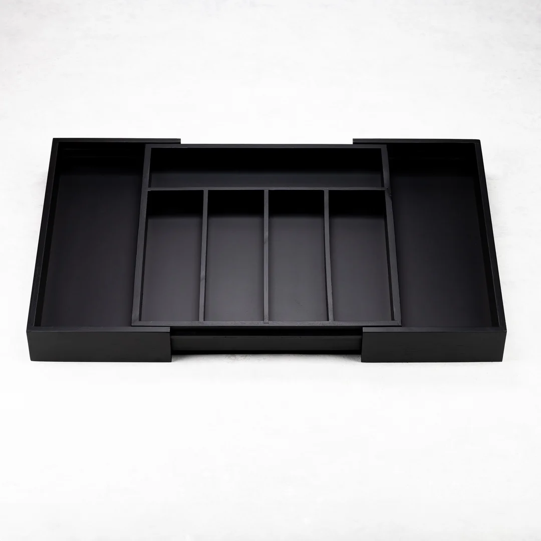 Organizer bambusowy do szuflady, czarny, 52x31,5x5 KINGHoff — zdjęcie 5